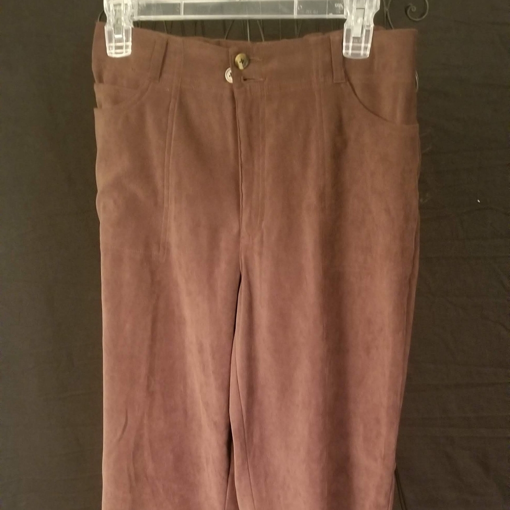Pants/slacks/trousers brown suede feel